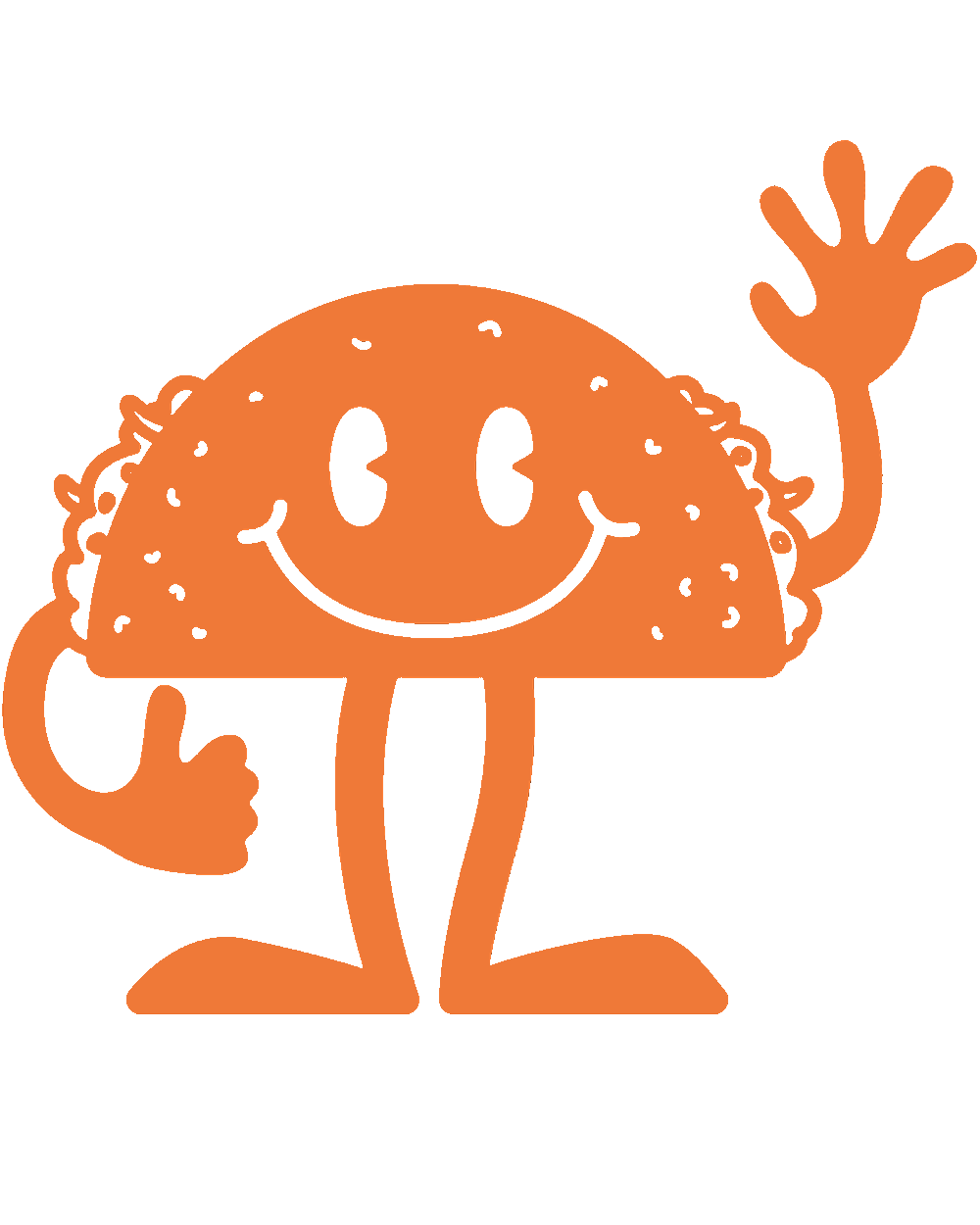 Waving Taco Day ARTS character